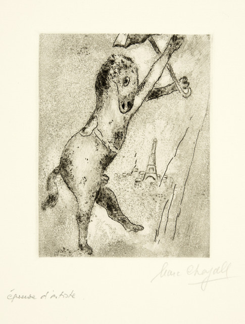 Marc Chagall  : Le cheval au parapluie , Around 1926/1927, printed 1957