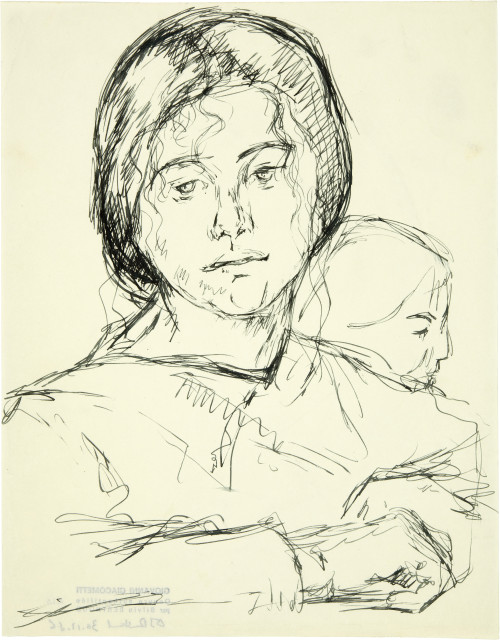 Giovanni Giacometti : Brustbild eines jungen Mädchens de face und ..., Around 1920