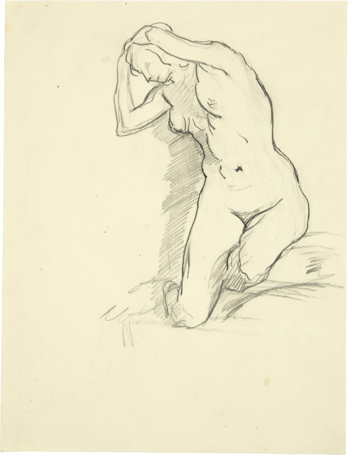 Giovanni Giacometti  : Kniende Frau, nach links geneigt - L'estate , 1922