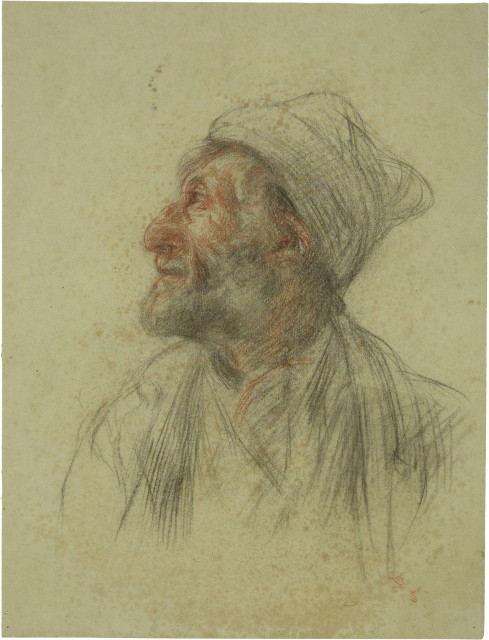 Giovanni Giacometti : Brustbild eines bärtigen Mannes mit Mütze, ..., Around 1916