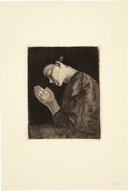Käthe Kollwitz :  Betendes Mädchen, 1892 (edition as of 1931)