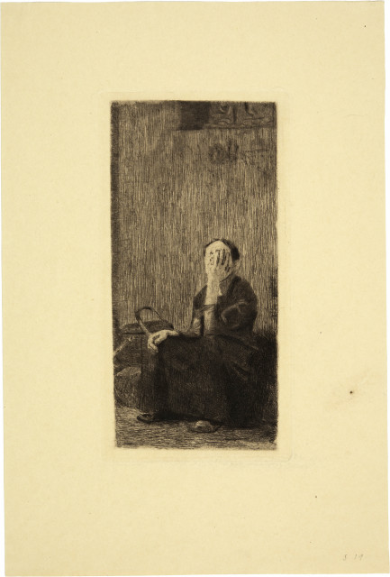Käthe Kollwitz : An der Kirchenmauer, 1893 (edition 1931)