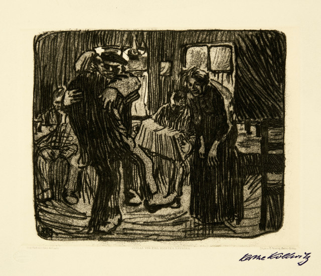 Käthe Kollwitz  : Hamburger Kneipe , Vor Mitte Juni 1901 