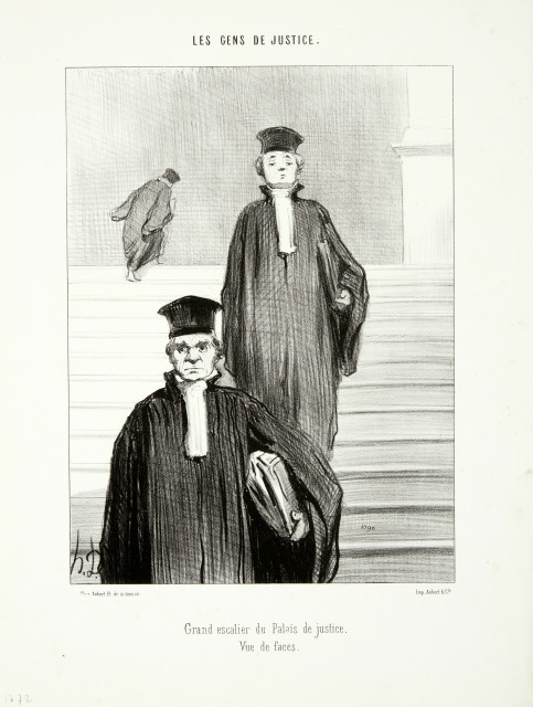 Honoré Daumier : Grand escalier du Palais de Justice - Vue de ..., 1848