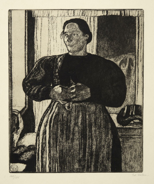 Edouard Vallet  : Paysanne s'habillant , 1917