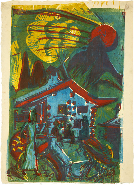 Ernst Ludwig Kirchner : Alphaus mit untergehender Sonne, 1919