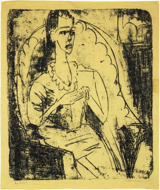 Ernst Ludwig Kirchner : Fanny im Lehnstuhl - Fanny Wocke, 1916