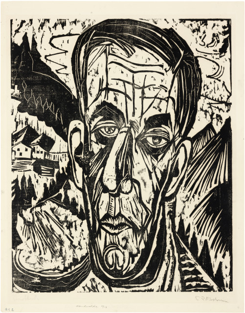 Ernst Ludwig Kirchner : Kopf Henry van de Velde, hell - Van de Velde ..., 1917