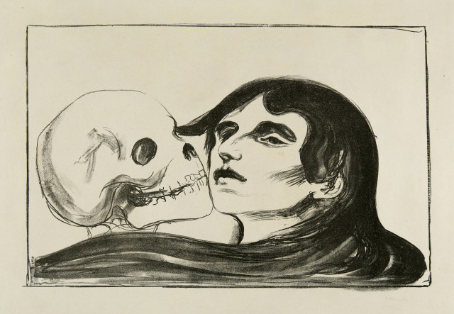 Edvard Munch  : Todeskuss - The Kiss of Death , 1899