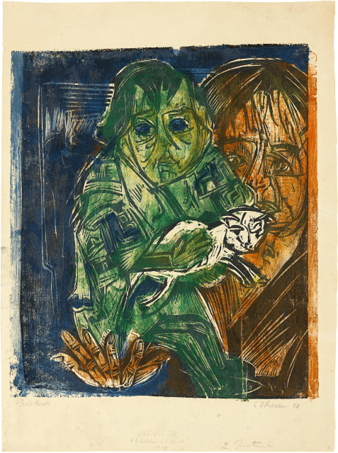 Ernst Ludwig Kirchner : Mädchen mit Kind, 1918/1919
