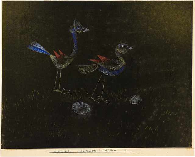 Paul Klee : Rotgeflügelte Sumpfhühner, 1925 - work number 1925.108 (A 8)