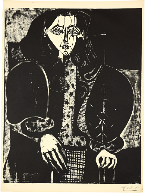 Pablo Picasso : Femme au fauteuil n°1 (d'après le rouge), 16 January 1949