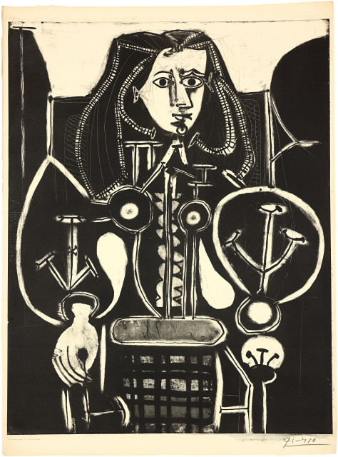 Pablo Picasso : Femme au fauteuil n°4 (d'après le violet), 3 January 1949