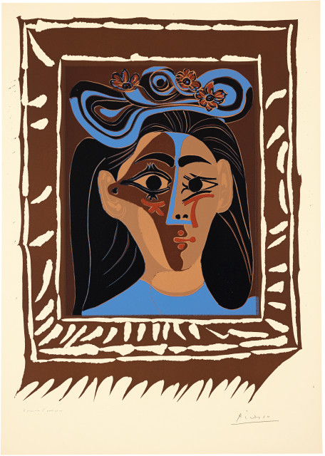 Pablo Picasso : Jacqueline au chapeau à fleurs. II, Mougins, 19 February and 30 March 1962
