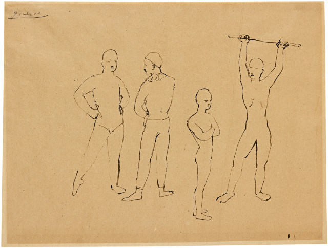 Pablo Picasso : Groupe de quatre Saltimbanques, Paris 1905