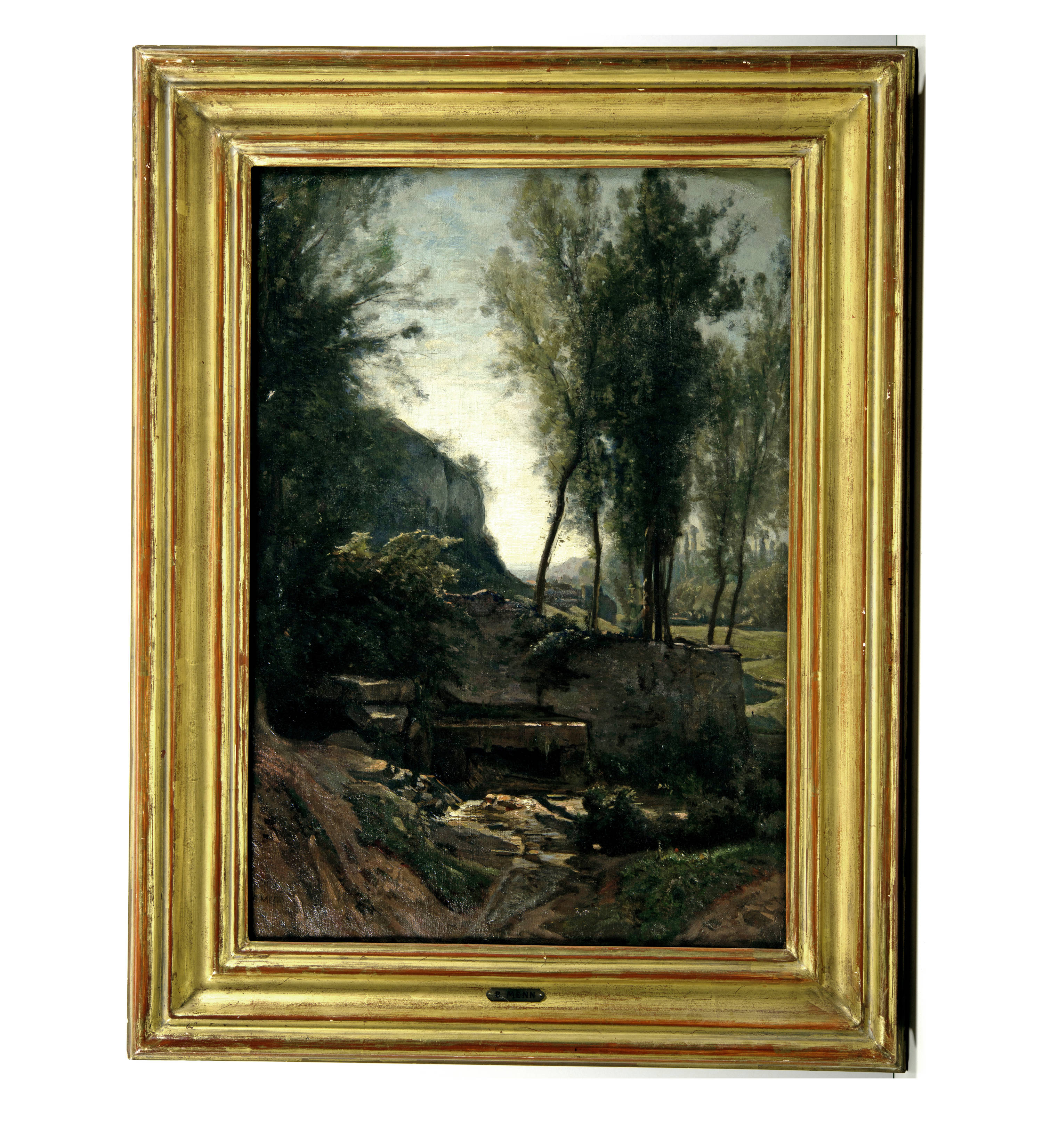 Barthélemy Menn Quelle in bewaldeter Landschaft (Quelle im