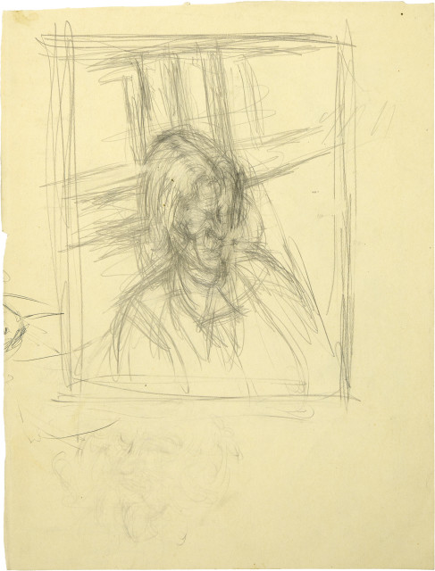 Alberto Giacometti  : Portrait d'Annette (recto) - Copie d'après  ..., Circa 1951