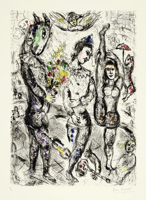 Marc Chagall : Le Pierrot, 1968