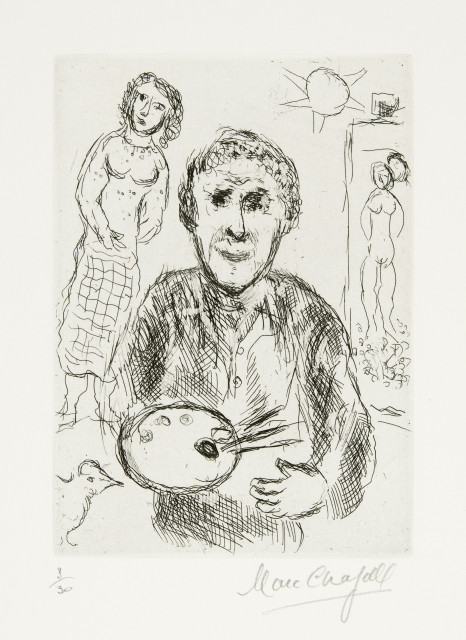 Marc Chagall  : L'artiste et son modèle , 1979 