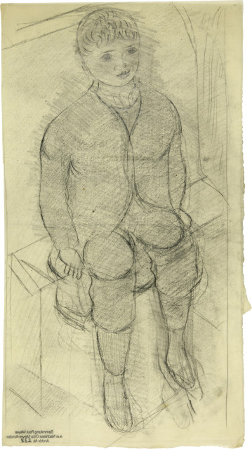 Otto Meyer-Amden : Knabe in Kirchbank, 1923-1924