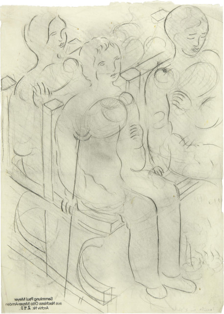 Otto Meyer-Amden : Drei Knaben in zwei Kirchbänken, 1923-1924