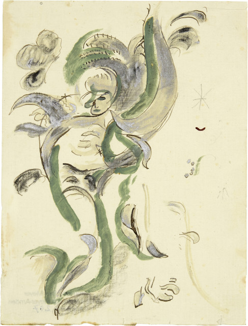 Otto Meyer-Amden  : Seraphisch stilisierter Knabenakt, sitzend , 1913-1917 