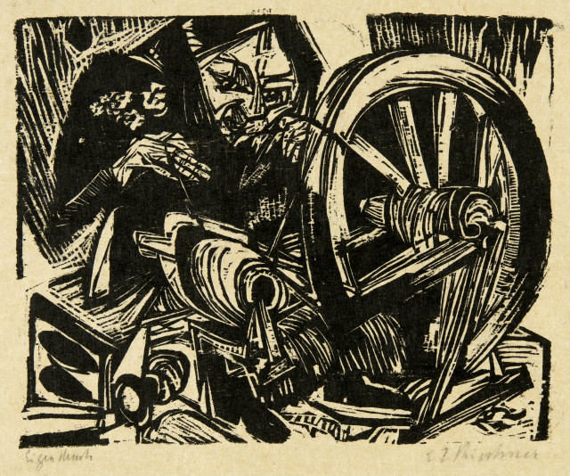 Ernst Ludwig Kirchner : Spinnende Bäuerin, 1919