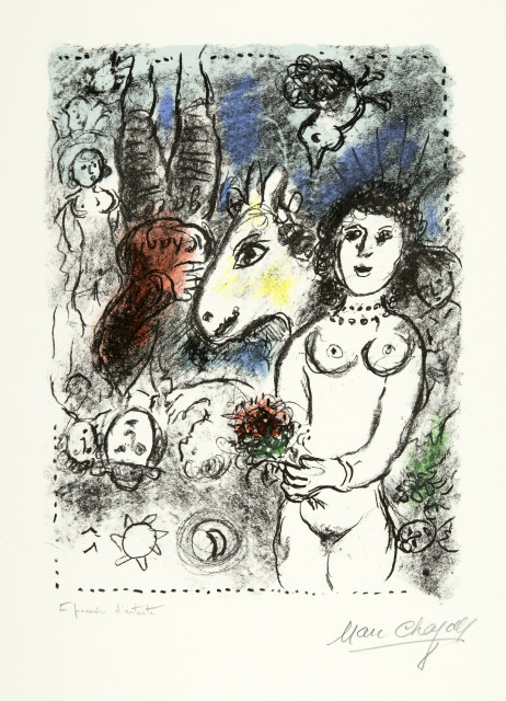 Marc Chagall : Nu au petit bouquet, March 1984