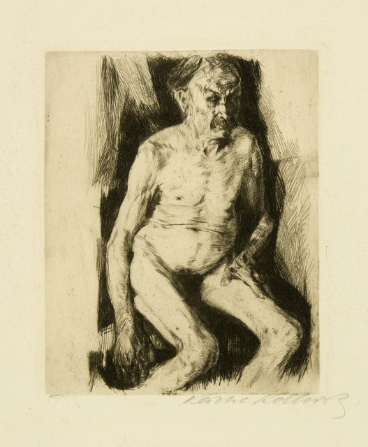 Käthe Kollwitz : Sitzender männlicher Akt, 1891
