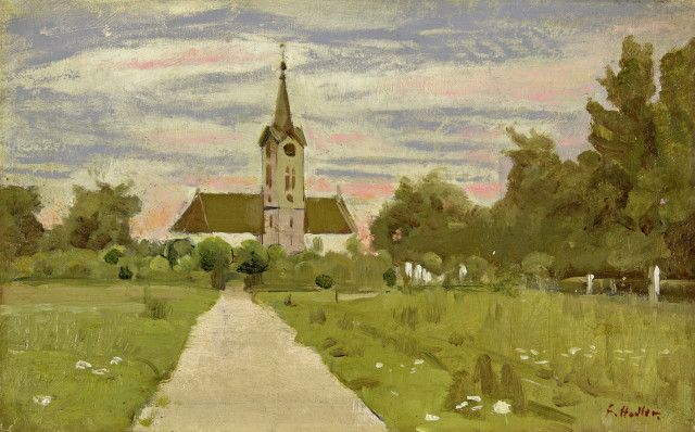 Ferdinand Hodler : Kirche von Langenthal, Circa 1881
