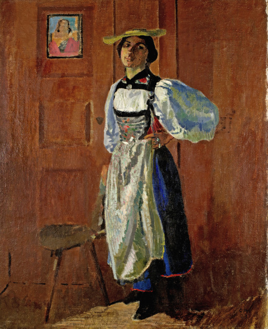 Cuno Amiet : Greti Amiet als Trachtenmädchen, 1923