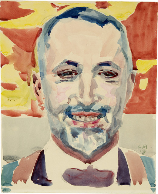 Cuno Amiet : Selbstbildnis lächelnd, 1919