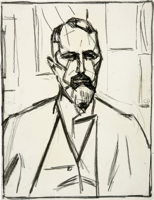 Cuno Amiet  : Selbstbildnis en face , 1917