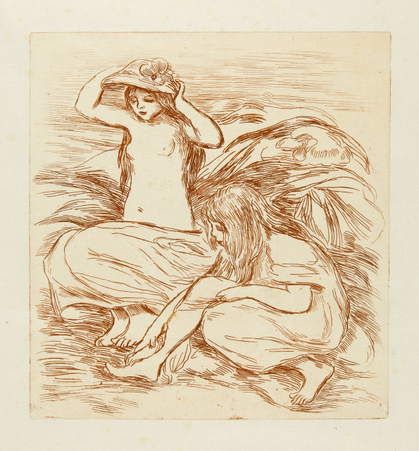 Pierre-Auguste Renoir : Les deux baigneuses. - Mère et enfant (Jean ..., Circa 1895 and circa 1896