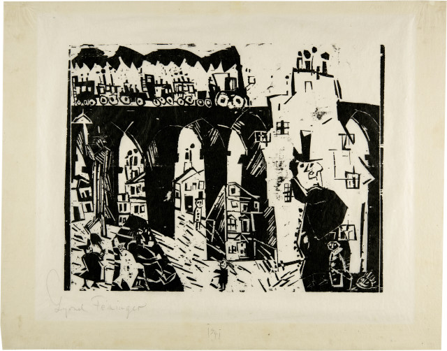 Lyonel Feininger : Die Eisenbahnbrücke, 1919