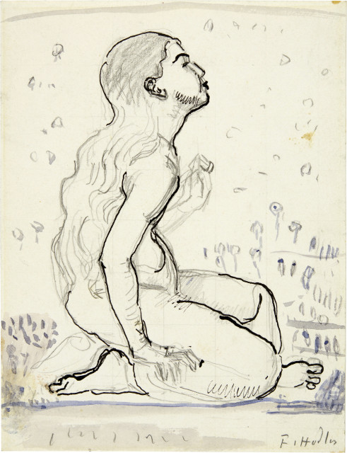 Ferdinand Hodler  : Kniendes Mädchen zu Der Frühling , 1901