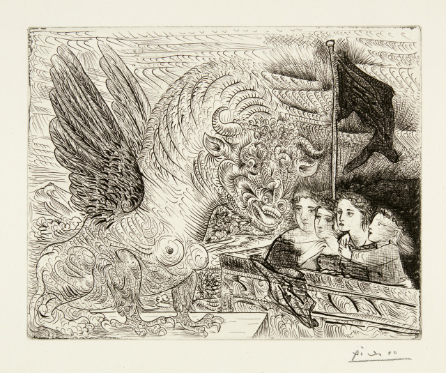 Pablo Picasso  : Harpye à tête de taureau, et quatre  ..., Paris, December 1934
