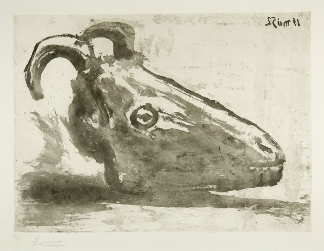 Pablo Picasso  : Crâne de chèvre , Paris, 14 May 1952