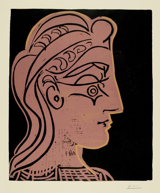Pablo Picasso : Tête de femme de profil, Cannes, 20 October 1959