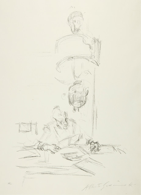 Alberto Giacometti : La Mère de l'artiste lisant sous la lampe à..., 1963, published 1964