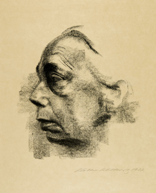 Käthe Kollwitz : Selbstbildnis im Profil, Spring 1927