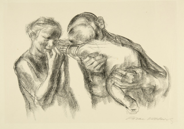Käthe Kollwitz  : Eltern mit Kind , 1931