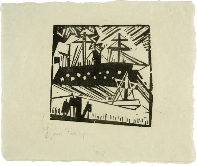 Lyonel Feininger : Kriegsschiff - Battle Ship, 1919