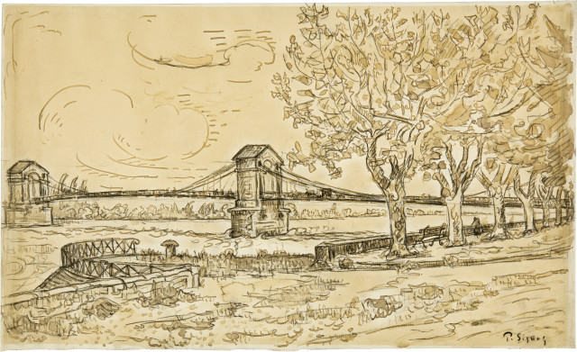 Paul Signac : Le Pont de Bourg Saint-Andéol, Circa 1926