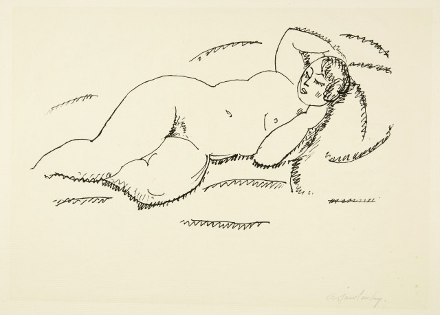 Alexej von Jawlensky : Liegender weiblicher Akt II, 1920 
