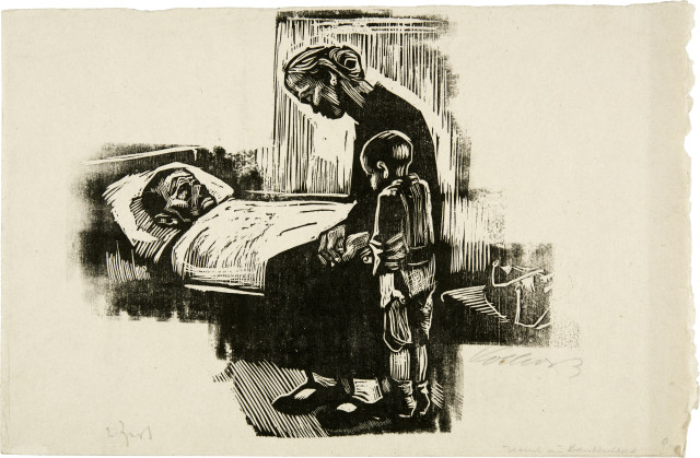 Käthe Kollwitz : Besuch im Krankenhaus, 1929