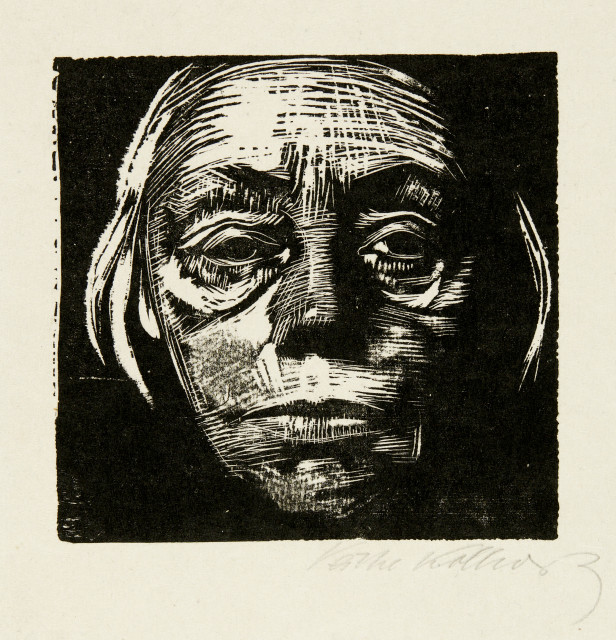Käthe Kollwitz : Selbstbildnis von vorn, 1922/23