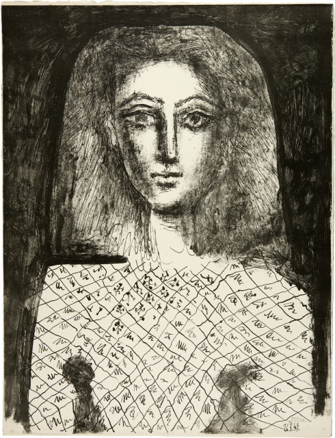 Pablo Picasso  : Le corsage à carreaux , 26 March 1949