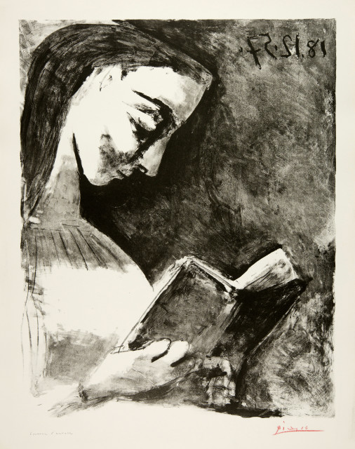 Pablo Picasso : Jacqueline lisant, Cannes, 18 December 1957