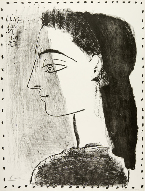 Pablo Picasso  : Jacqueline au mouchoir noir , 10 January 1959